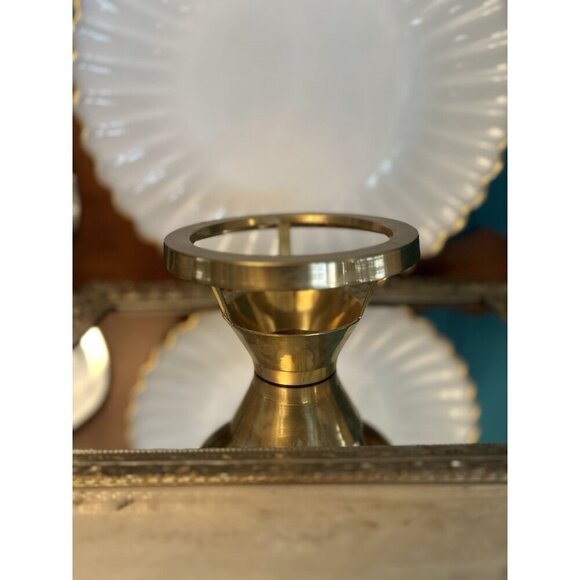 Vintage Solid Brass Circular Tea Light Candle Light Holder 1995 Ambrosia - Picture 2 of 8